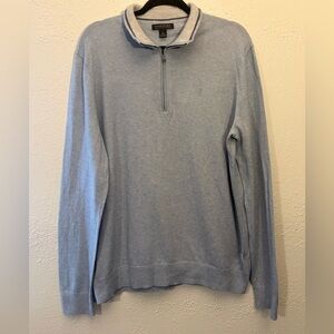 Banana Republic Men’s 1/4 Zip Sweater Large Cashmere Pima Cotton Long Sleeve